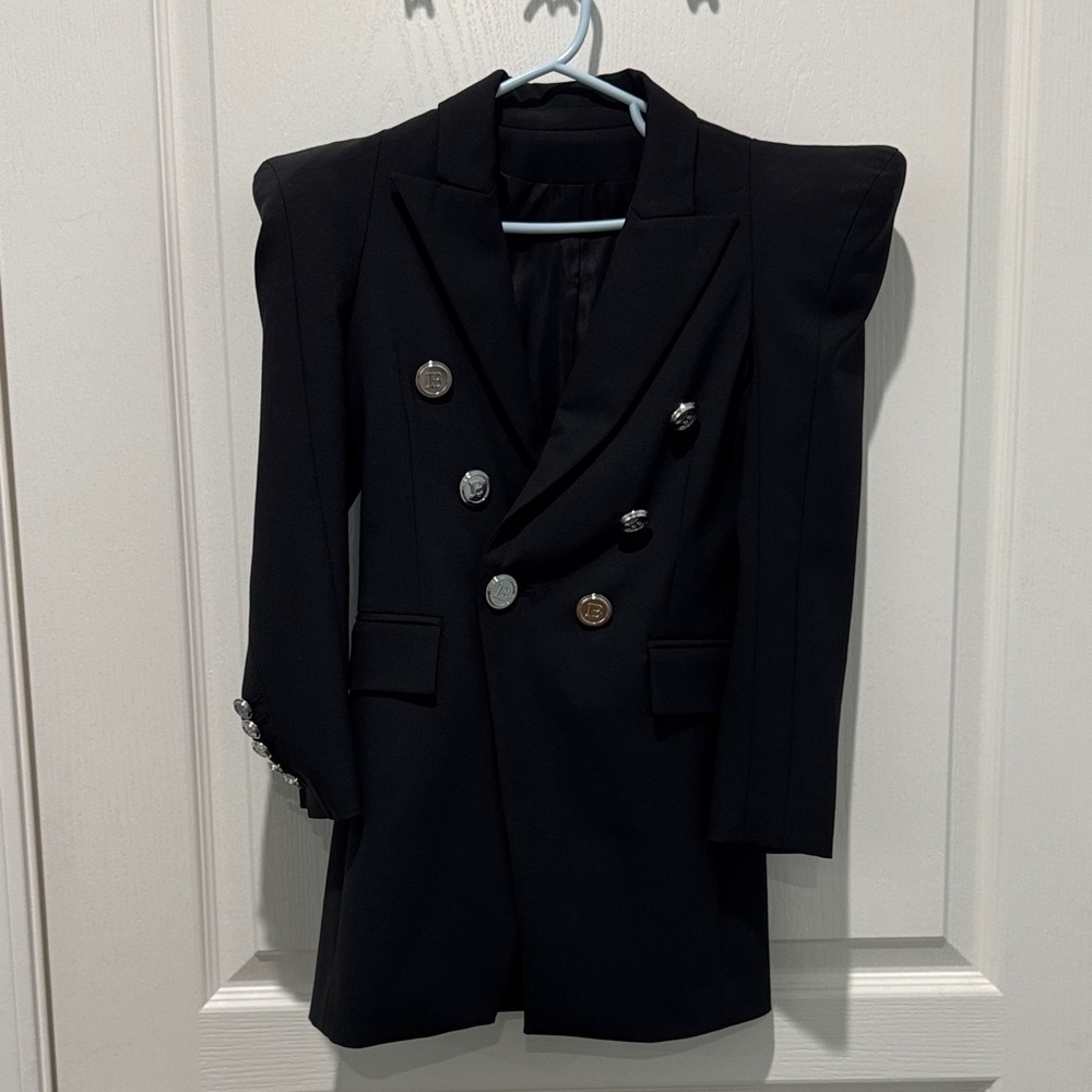 Balmain Black Blazer with Metallic Accents